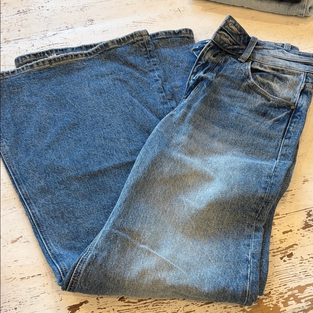Altar'd State Vintage-Inspired Wide Leg Blue Denim Jeans